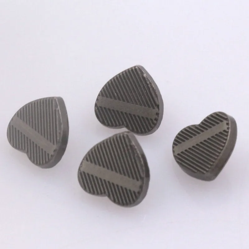 10mm Vintage Gold and Nickel Heart Shaped Metal Shank Buttons 100 Pack