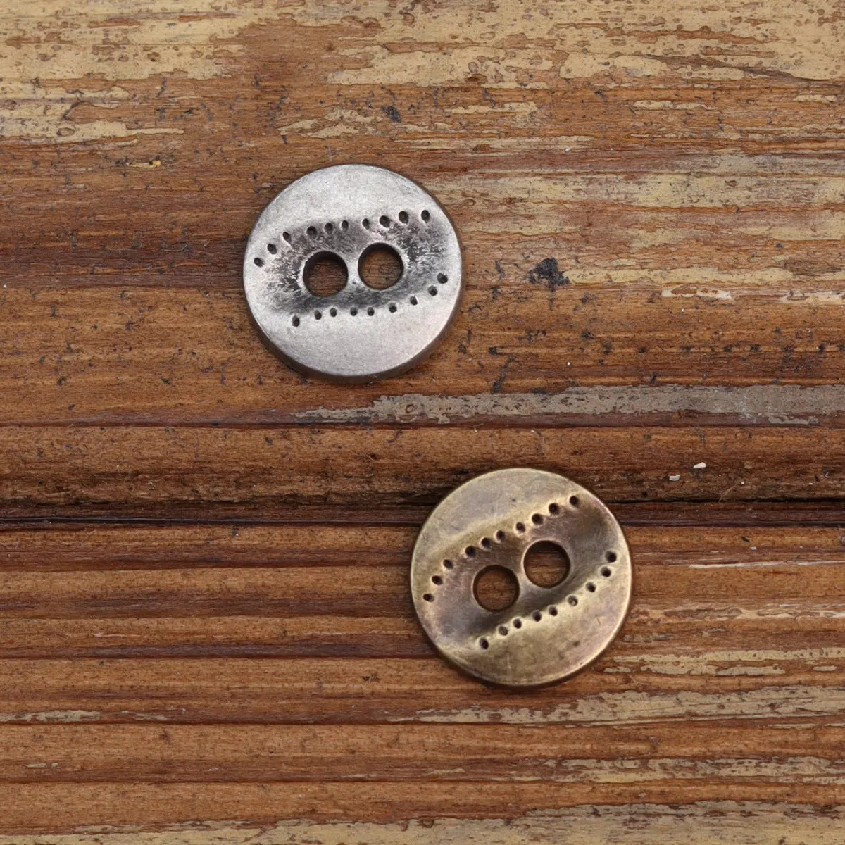 11.5mm Two-Hole Irregular Textured Metal Shirt Buttons 24 Pack