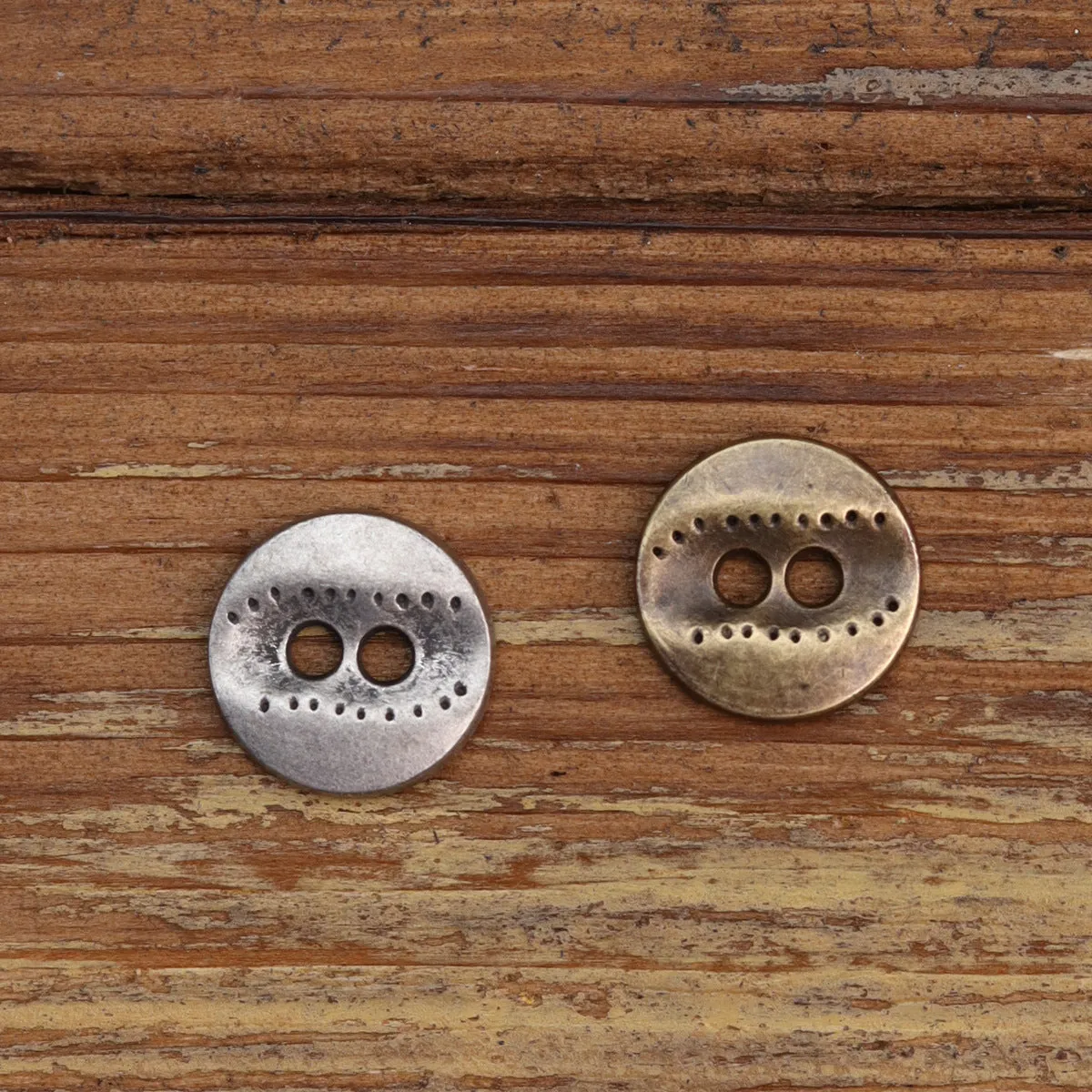 11.5mm Two-Hole Irregular Textured Metal Shirt Buttons 24 Pack