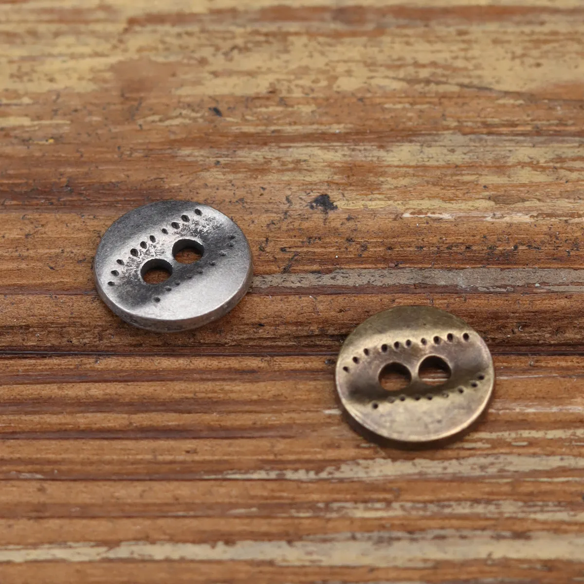 11.5mm Two-Hole Irregular Textured Metal Shirt Buttons 24 Pack