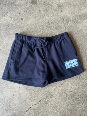 15th St WOMEN Groovy Drip Side Pocket Fleece Shorts Navy