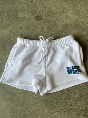 15th St WOMEN Groovy Drip Side Pocket Fleece Shorts Soft White