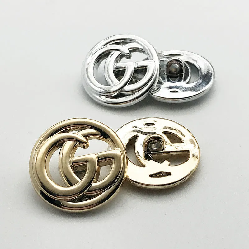 18/21/25mm Vintage Plastic Double G Shank Buttons 60pcs