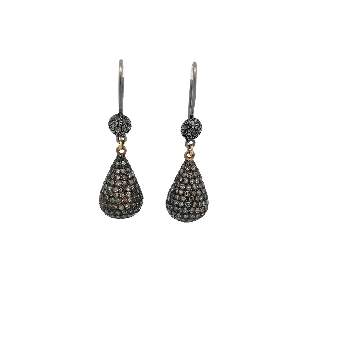 18k Blackened Sterling 18k Diamond Drops