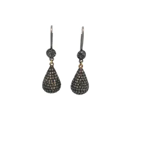 18k Blackened Sterling 18k Diamond Drops