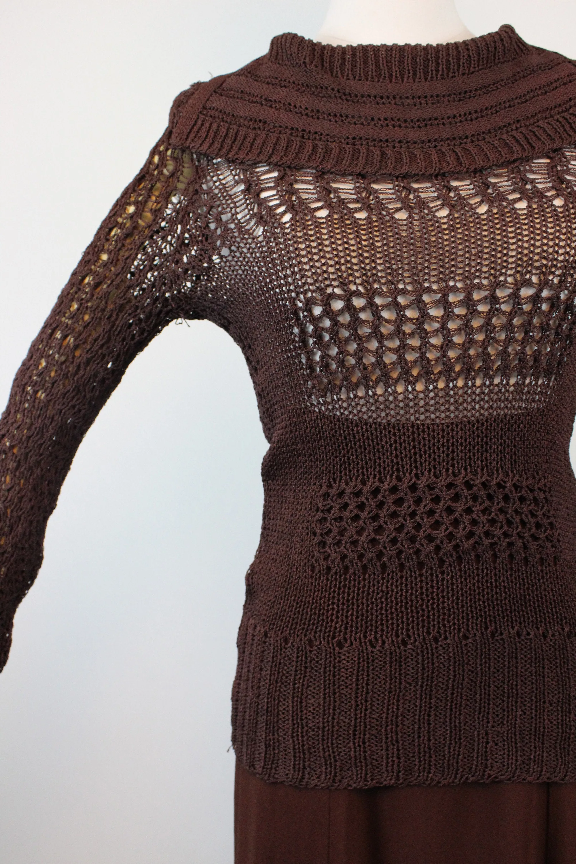 1930s RAYON KNIT spiderweb sweater top small medium | new fall