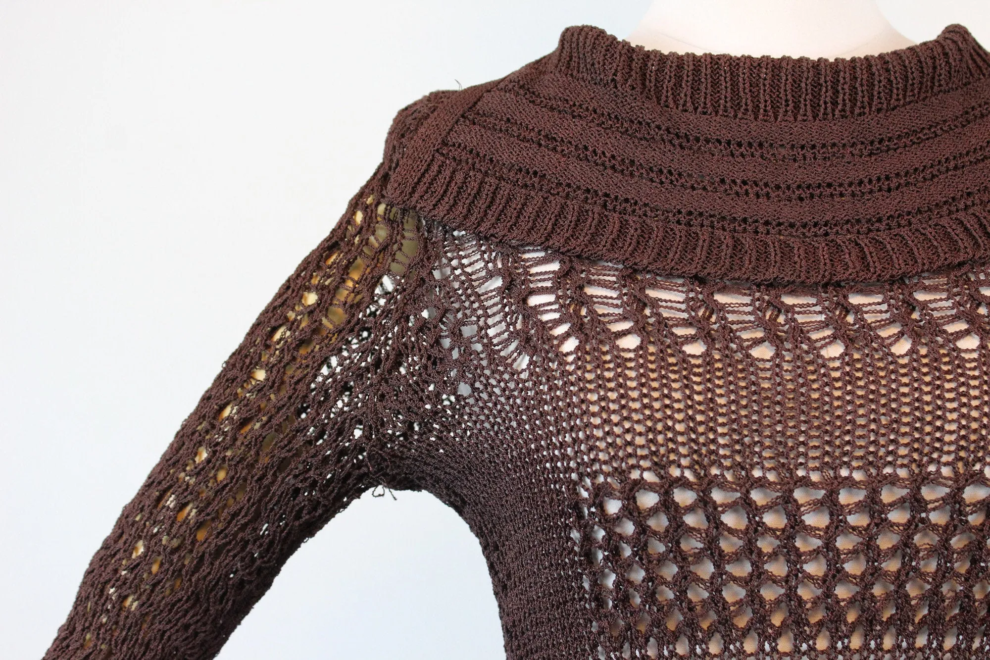 1930s RAYON KNIT spiderweb sweater top small medium | new fall
