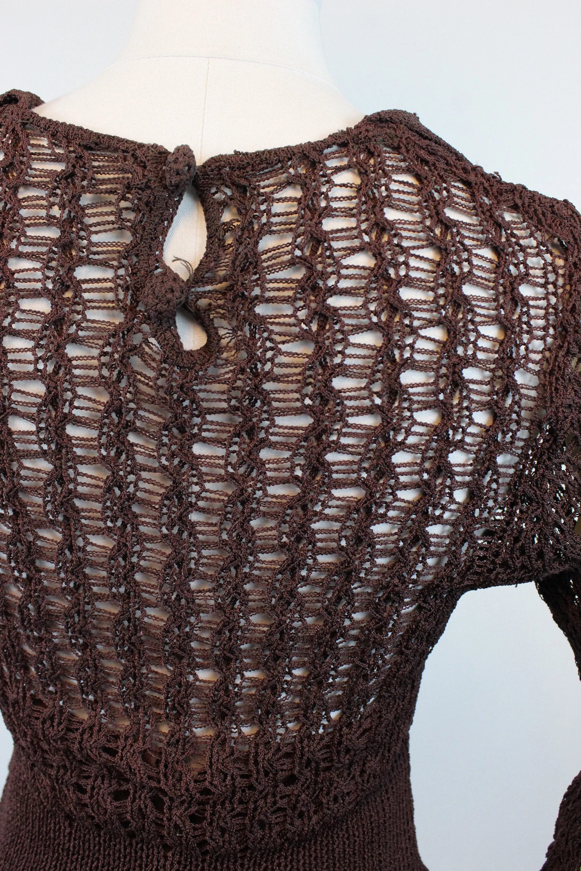 1930s RAYON KNIT spiderweb sweater top small medium | new fall