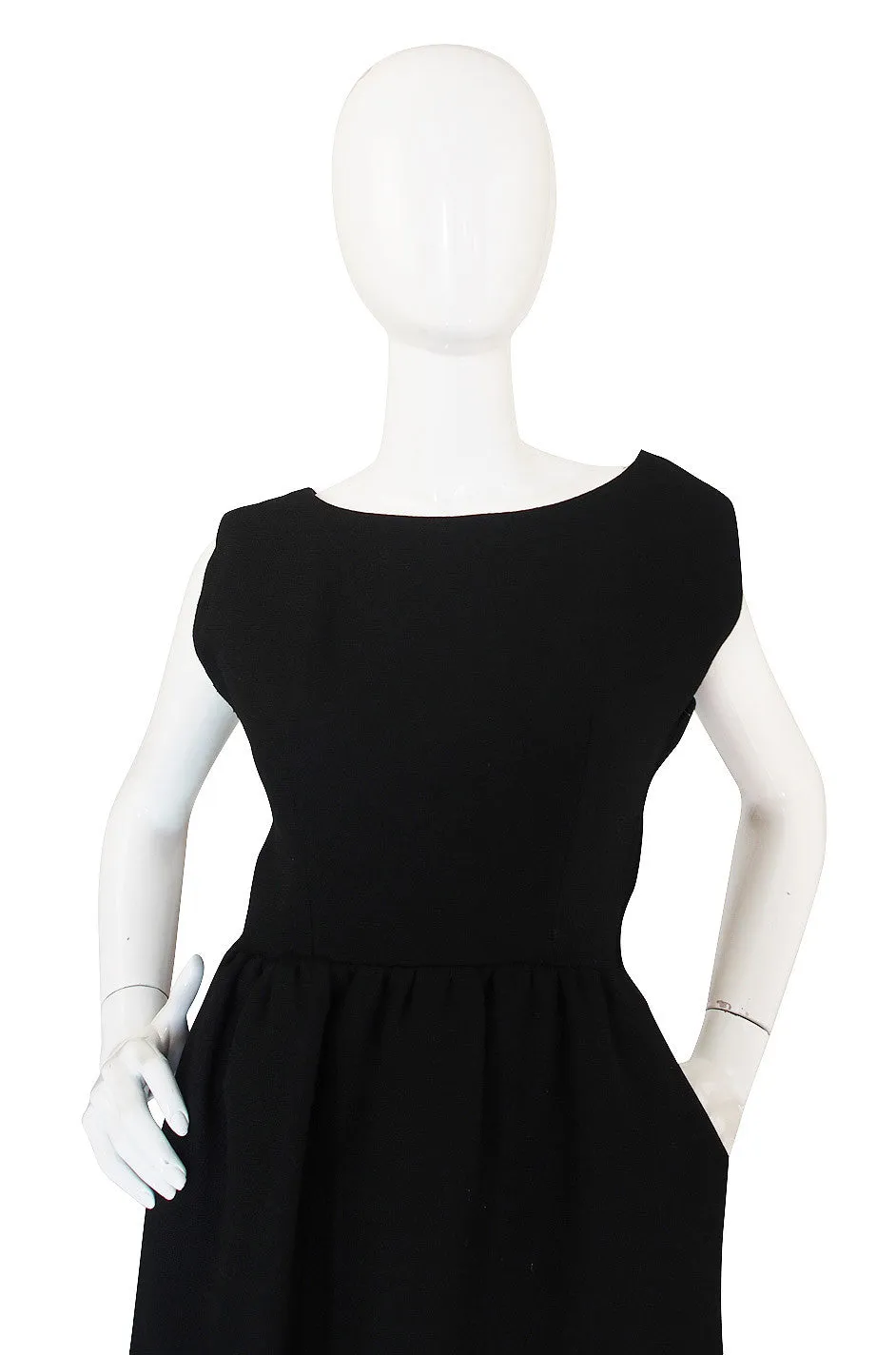 1960s Norman Norell Structured Black Dress