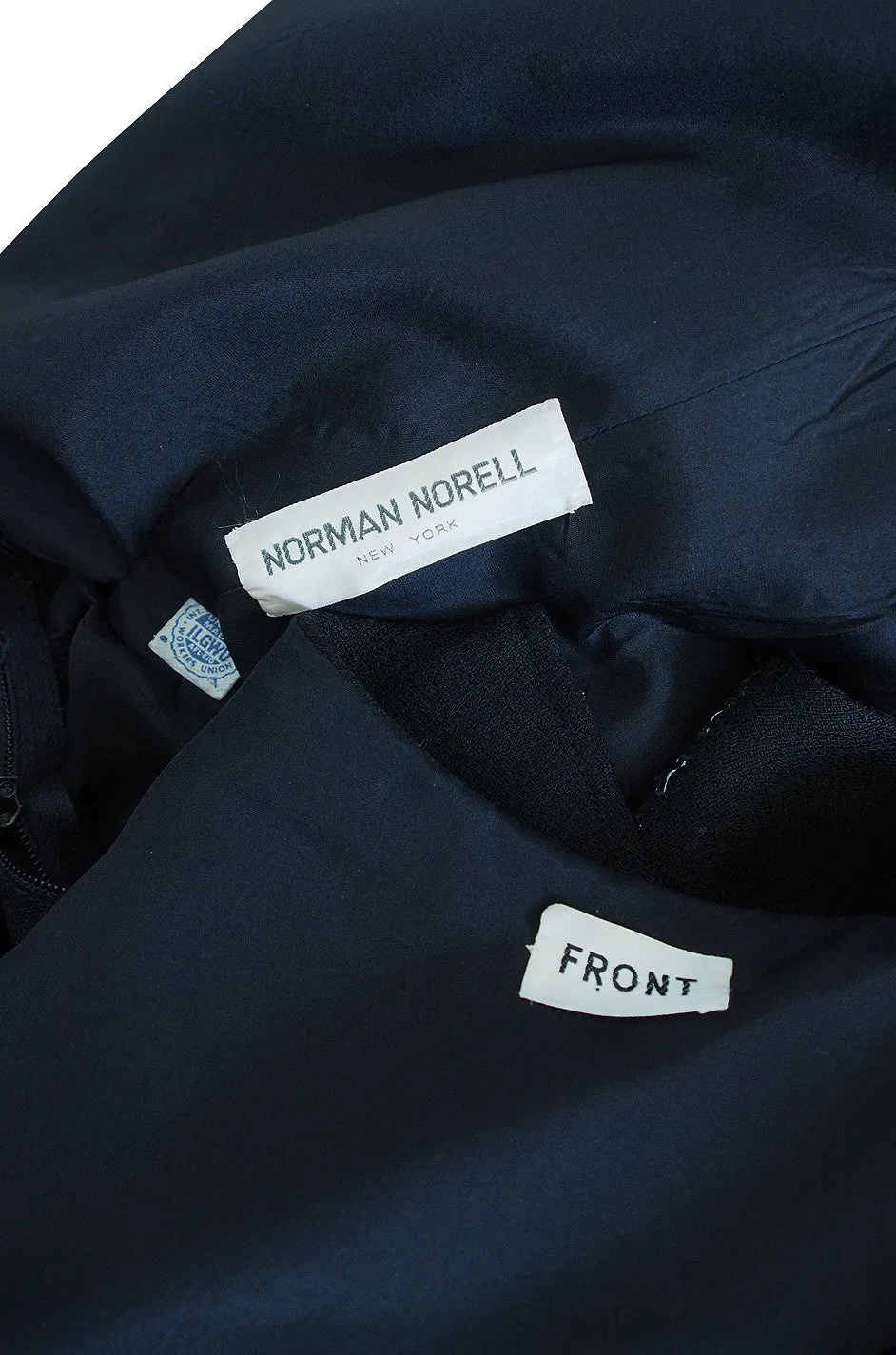 1960s Norman Norell Structured Black Dress