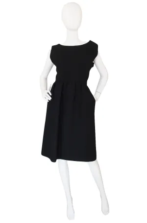 1960s Norman Norell Structured Black Dress
