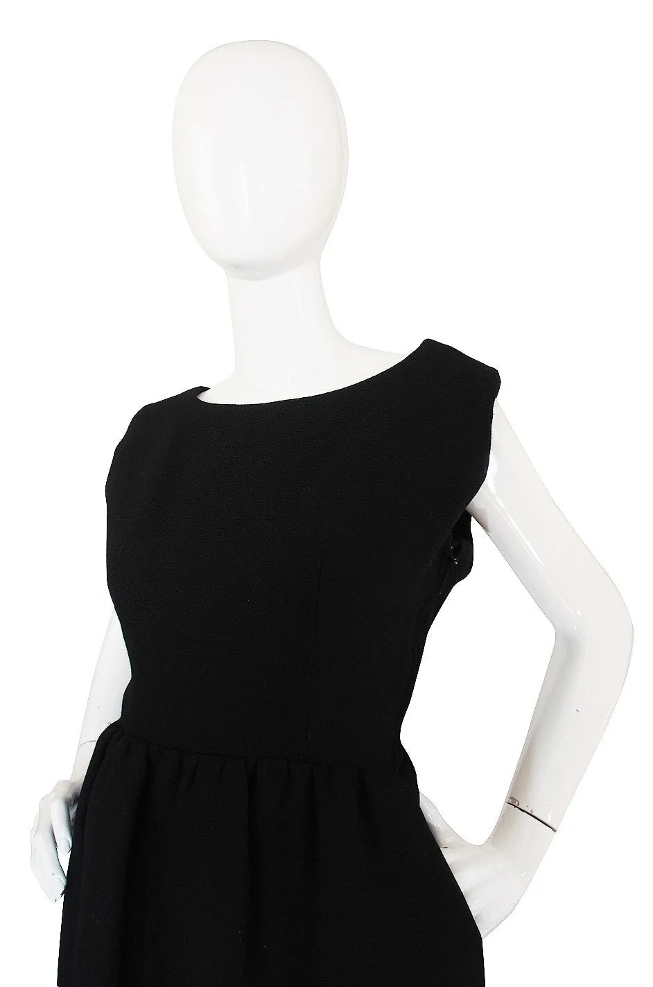 1960s Norman Norell Structured Black Dress