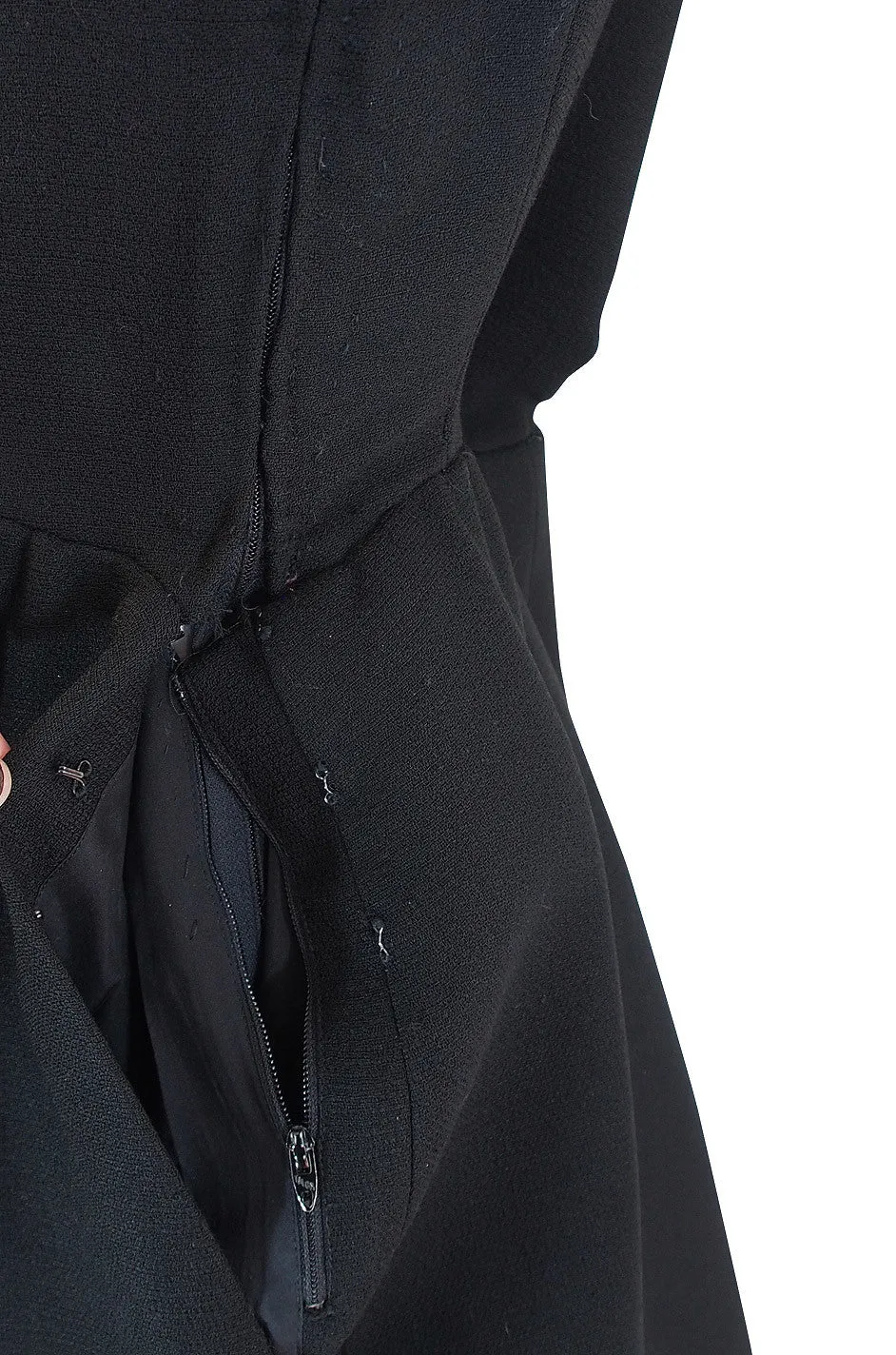 1960s Norman Norell Structured Black Dress