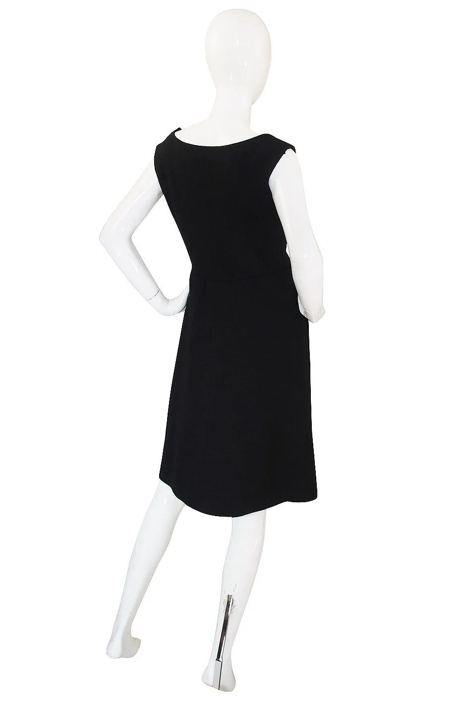 1960s Norman Norell Structured Black Dress