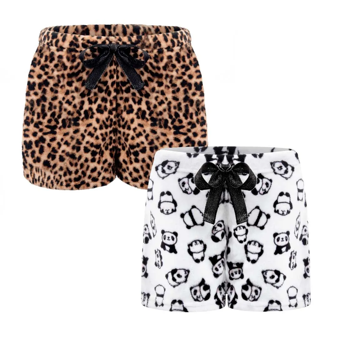 2-Pack Plush Fleece Pajama Shorts