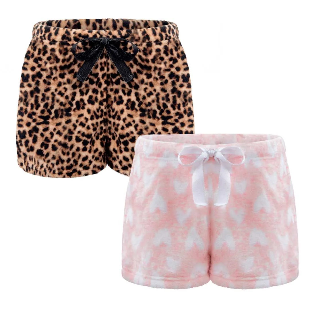 2-Pack Plush Fleece Pajama Shorts