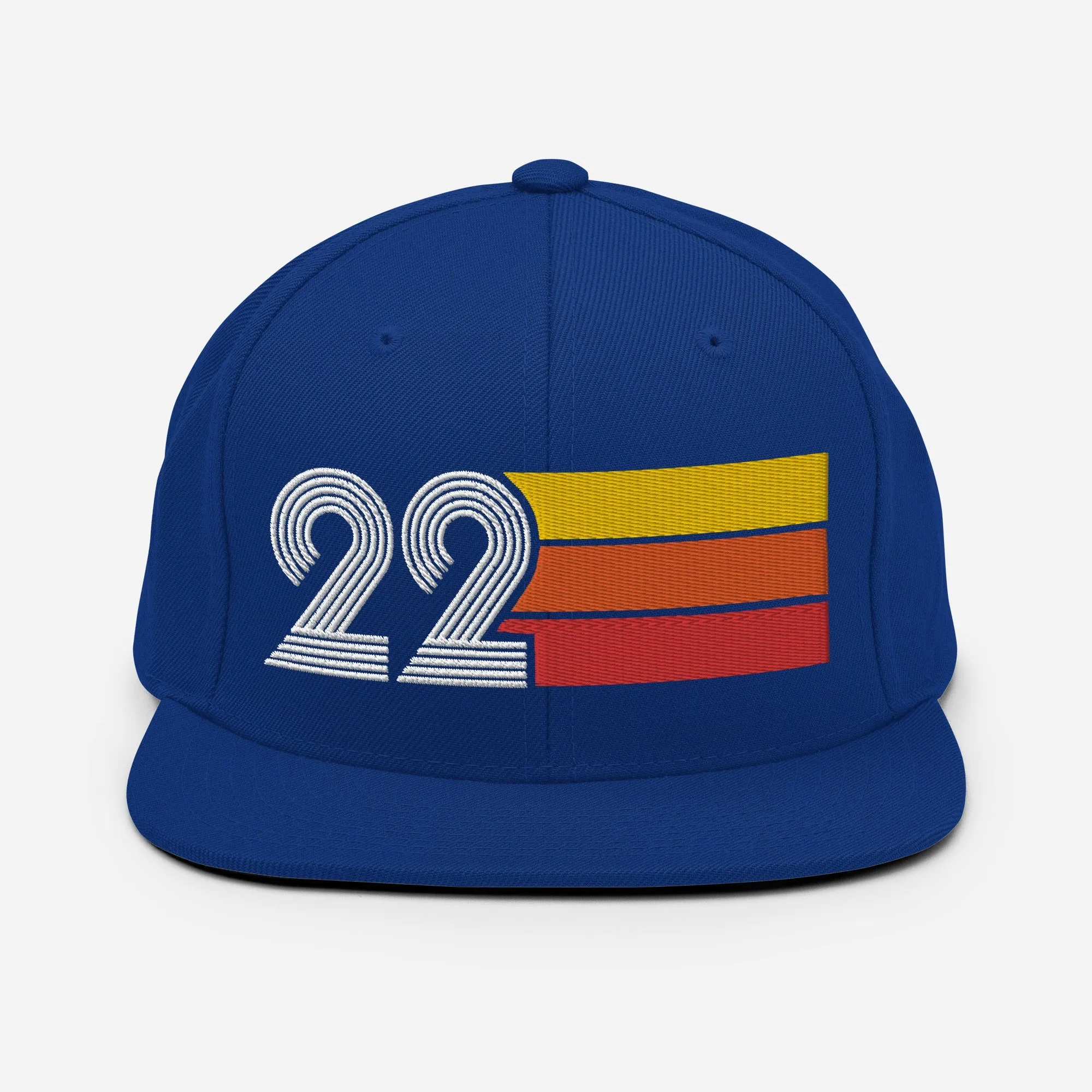 22 - Number Twenty Two 22nd Birthday Gift Idea Flat Bill Snapback Hat for Men and Women