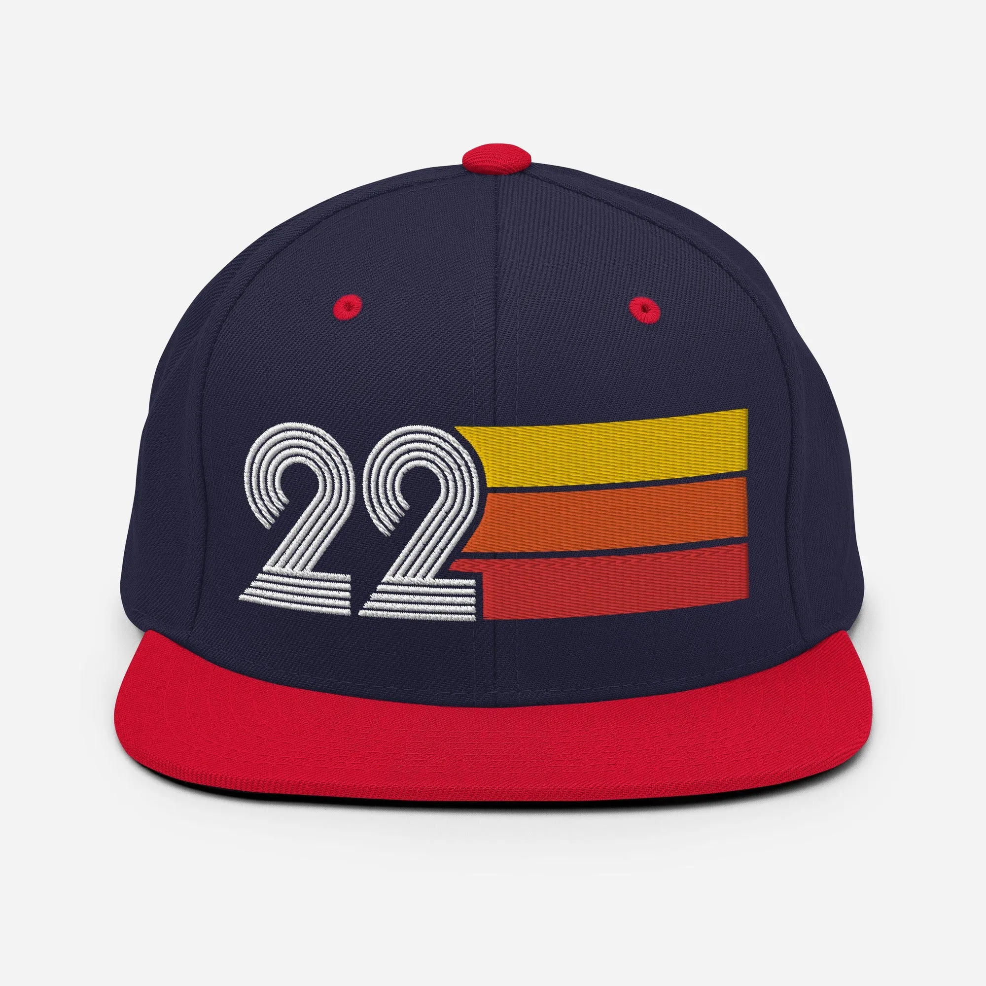 22 - Number Twenty Two 22nd Birthday Gift Idea Flat Bill Snapback Hat for Men and Women