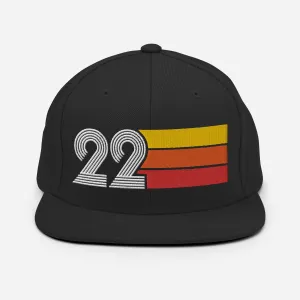 22 - Number Twenty Two 22nd Birthday Gift Idea Flat Bill Snapback Hat for Men and Women