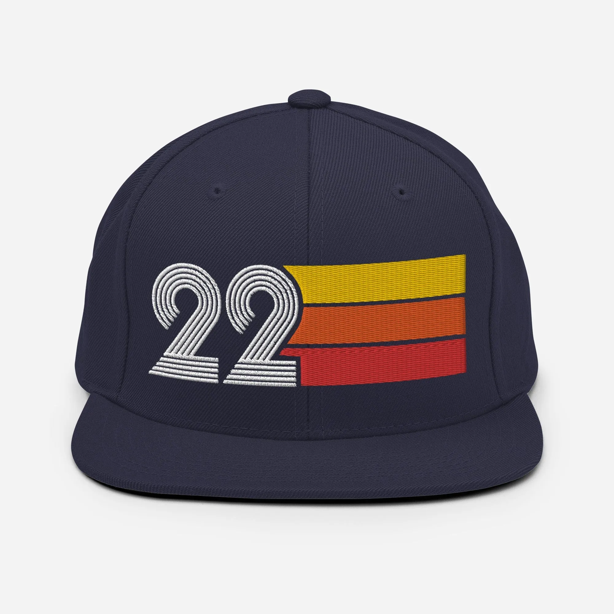 22 - Number Twenty Two 22nd Birthday Gift Idea Flat Bill Snapback Hat for Men and Women