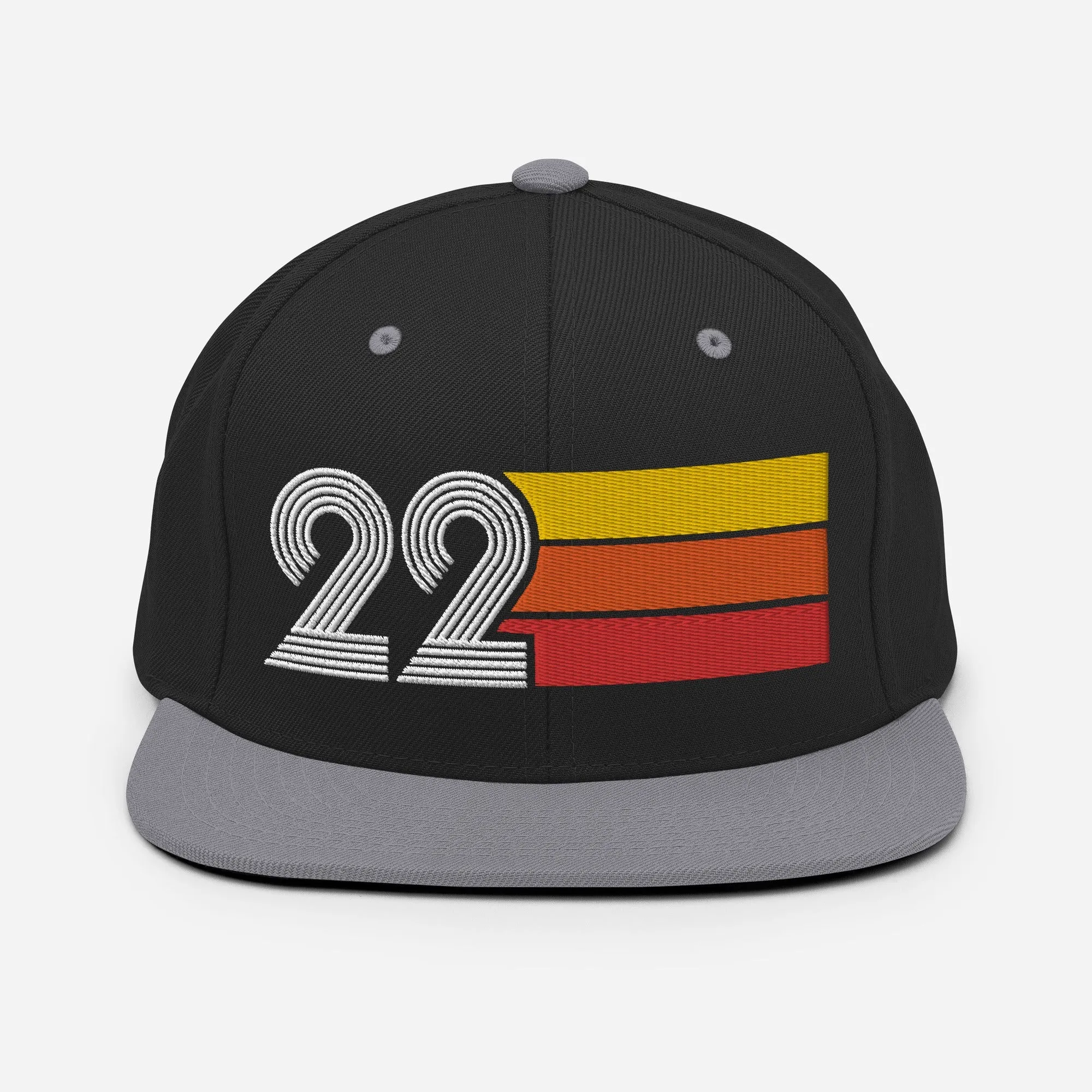 22 - Number Twenty Two 22nd Birthday Gift Idea Flat Bill Snapback Hat for Men and Women