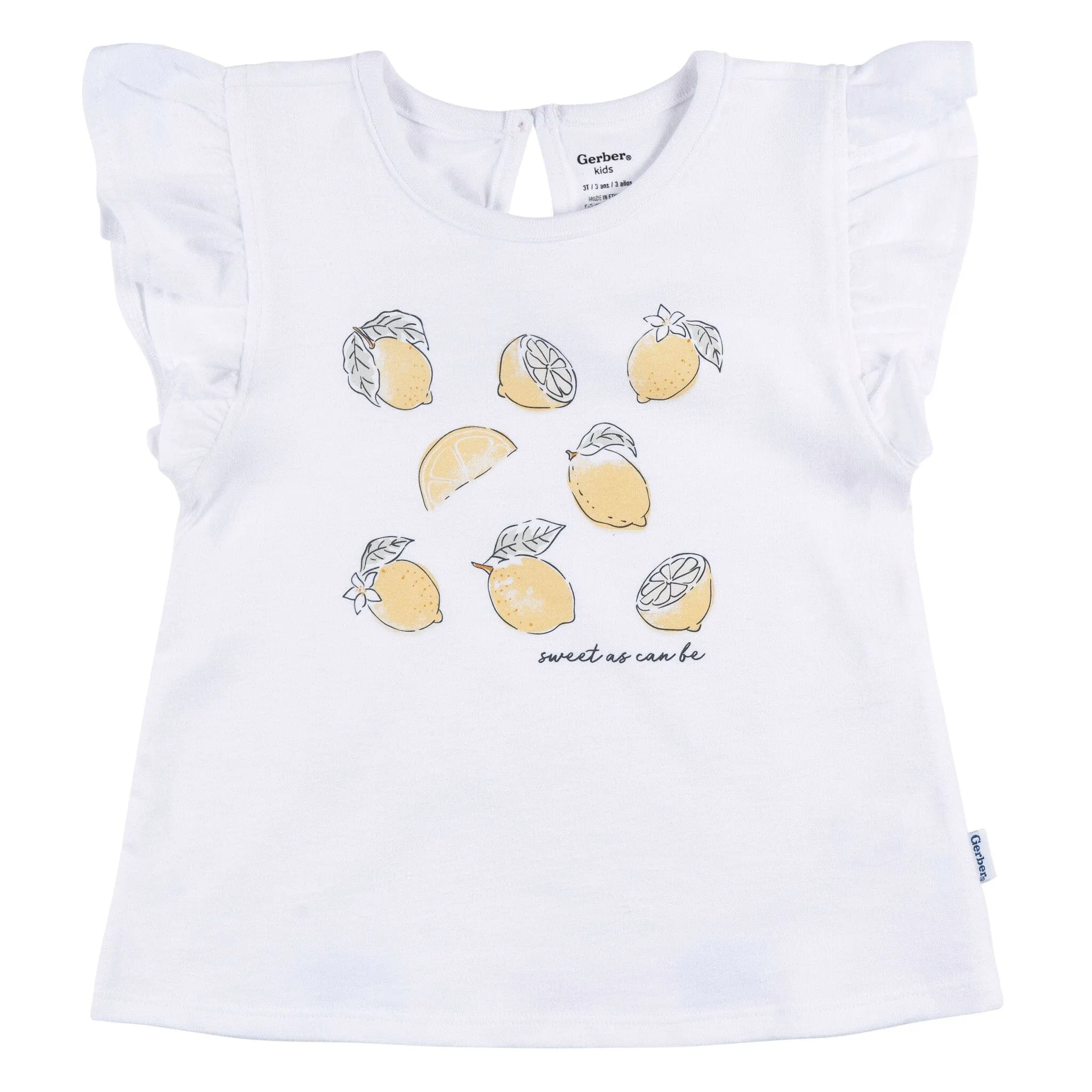 3-Piece Infant & Toddler Girls Lemons Shirts and Shorts Set