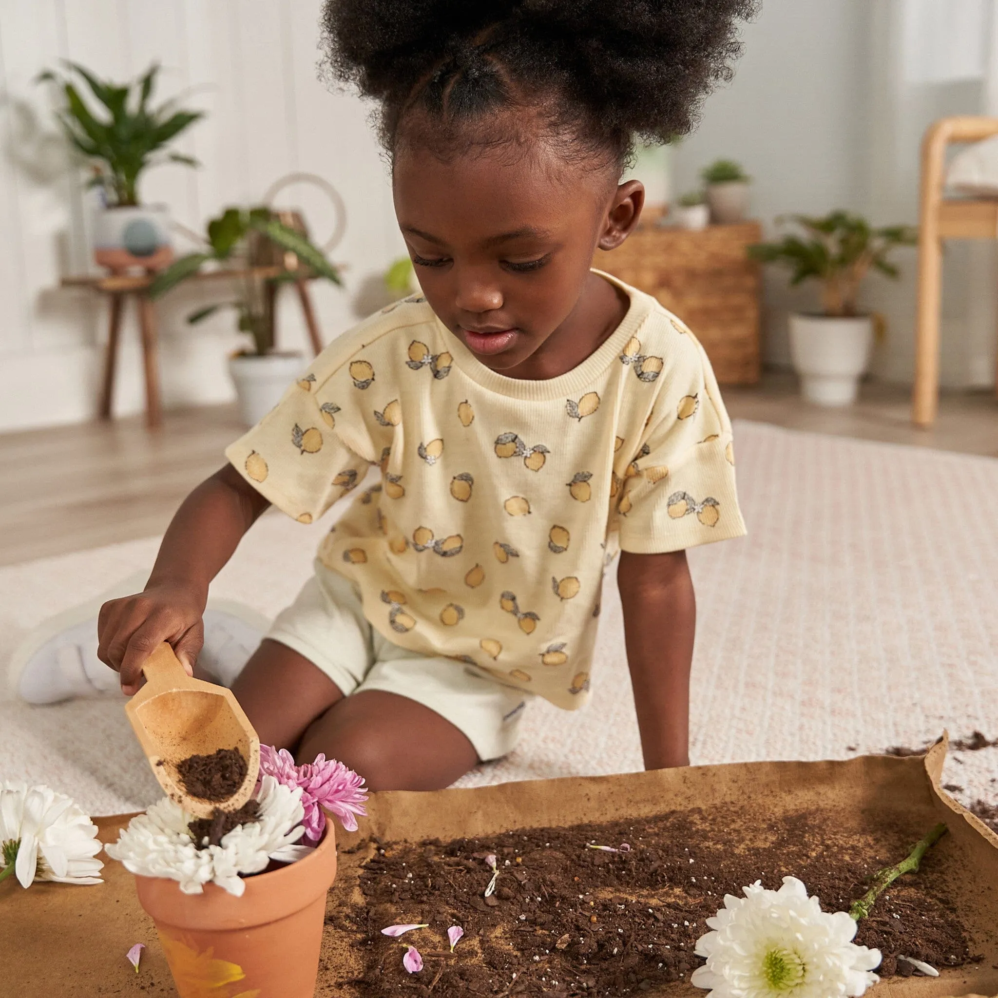 3-Piece Infant & Toddler Girls Lemons Shirts and Shorts Set