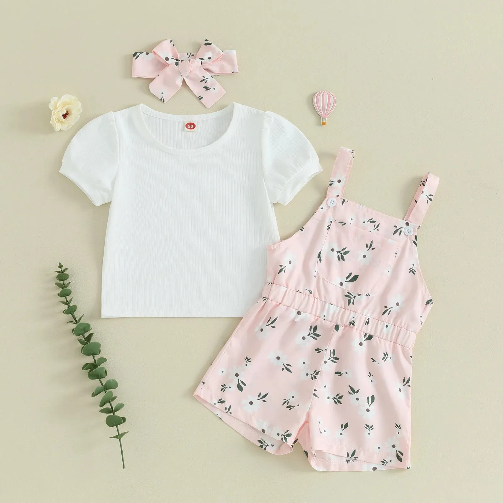 3pcs Pink Floral