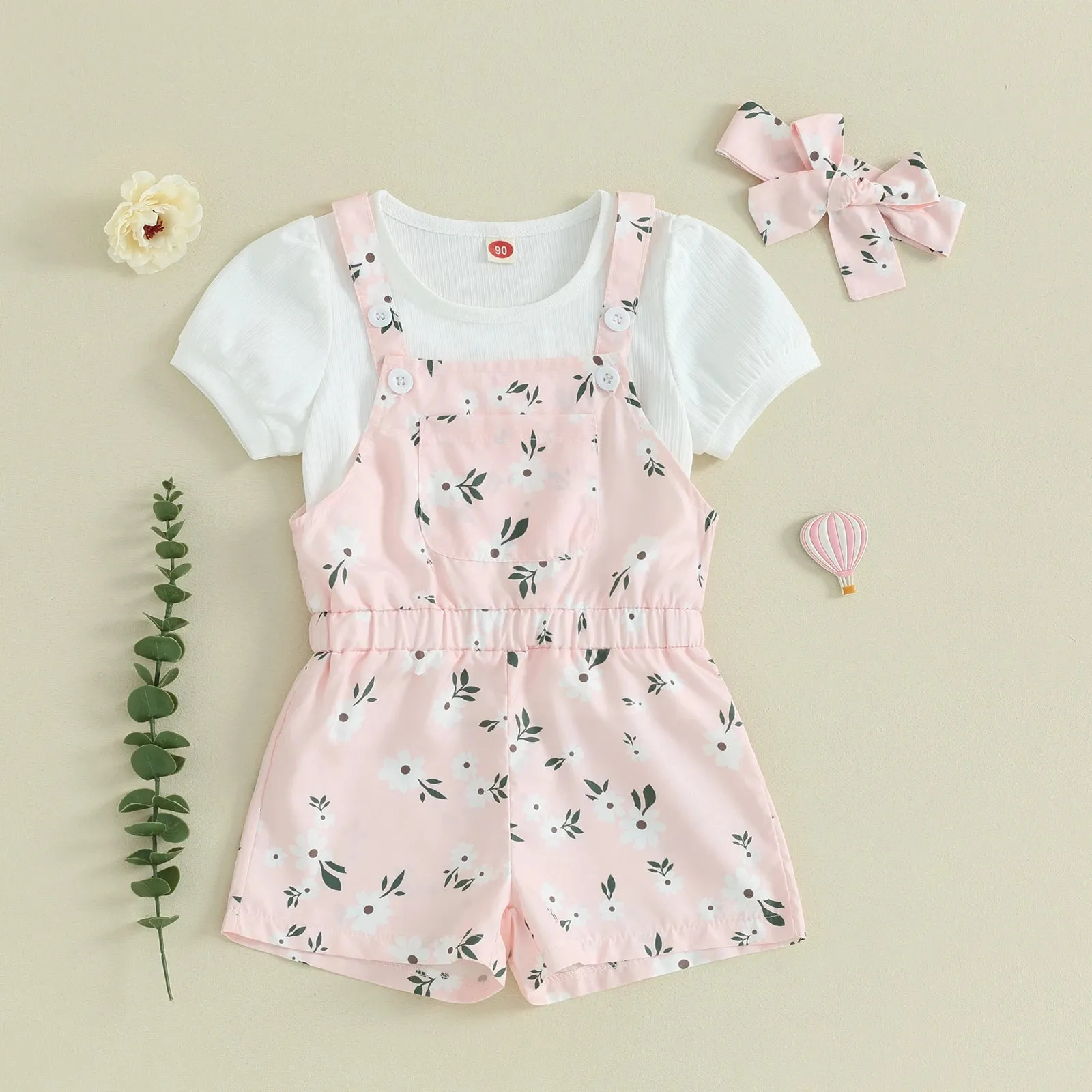 3pcs Pink Floral