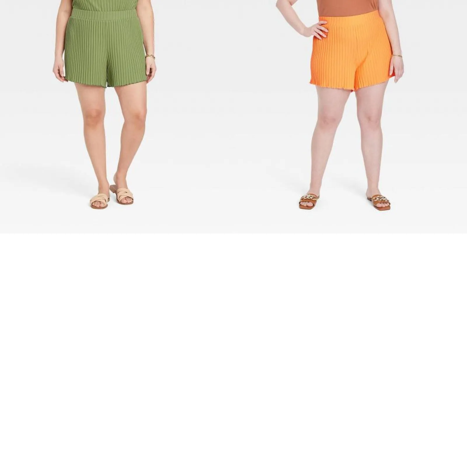 A New Day Women's Plus Size High-Rise Ribbed Shorts