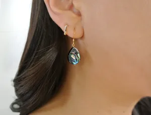 Abalone Teardrop Gold Earrings