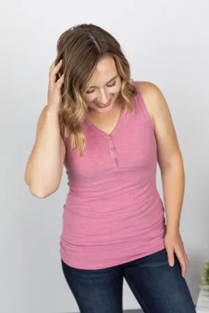 Addison Henley Tank - Heathered Raspberry