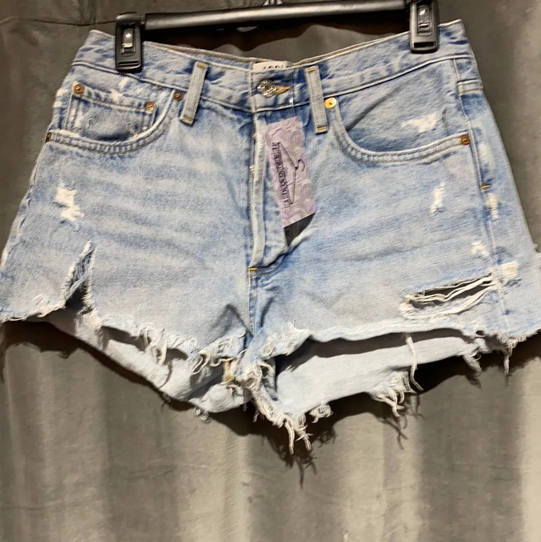 Agolde Frayed Button Fly Denim Shorts
