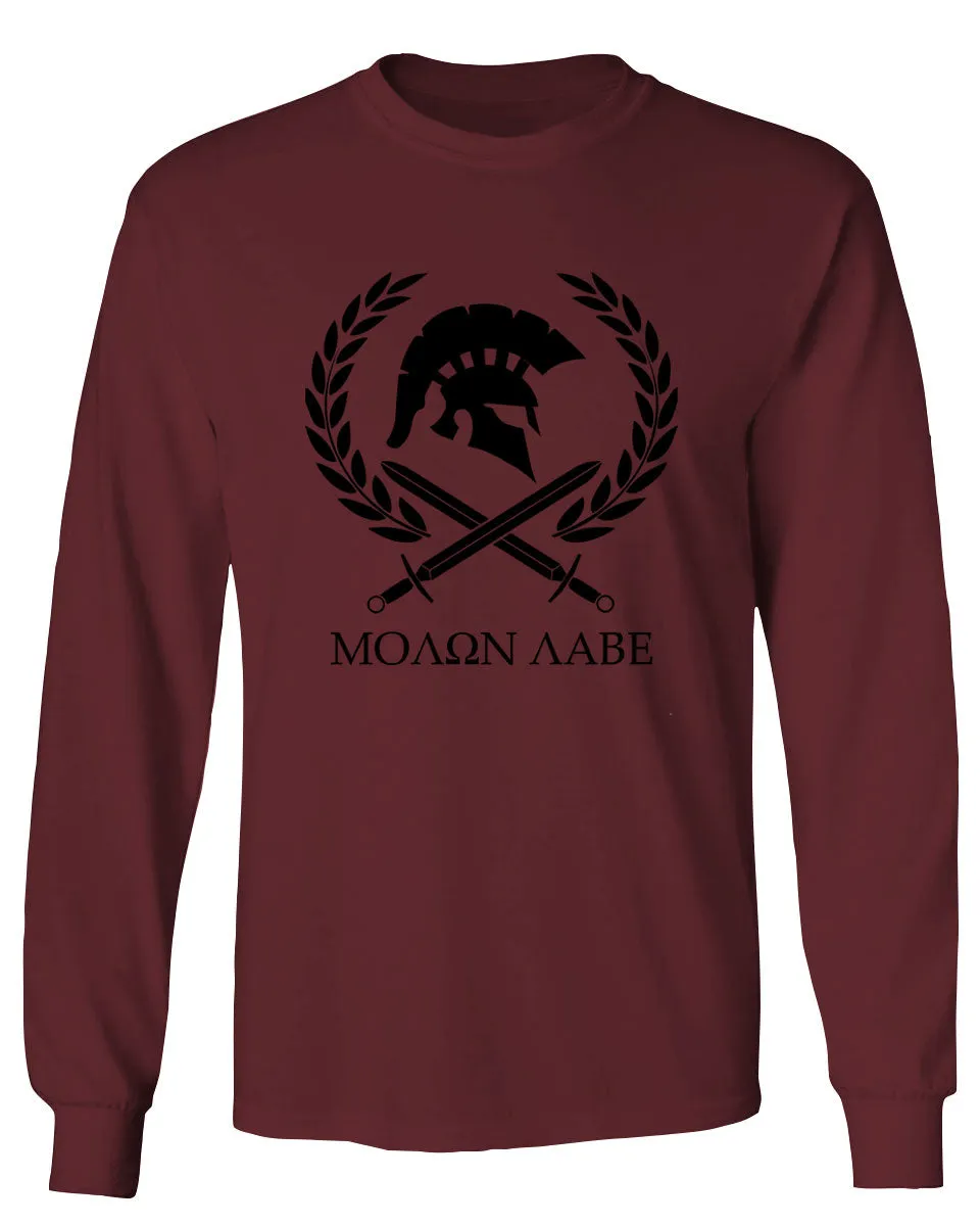 American Come and Take Greek Molon Labe Spartan Workout mens Long sleeve t shirt