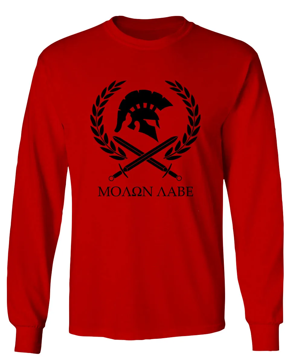 American Come and Take Greek Molon Labe Spartan Workout mens Long sleeve t shirt