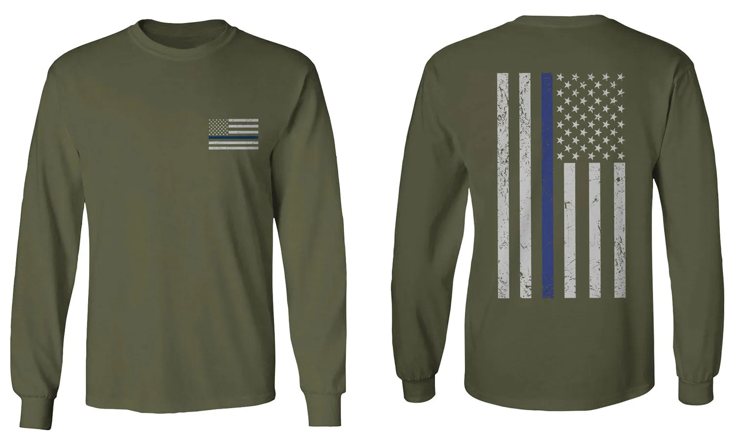 American Flag Thin Blue Line USA Police Support Lives Matter mens Long sleeve t shirt