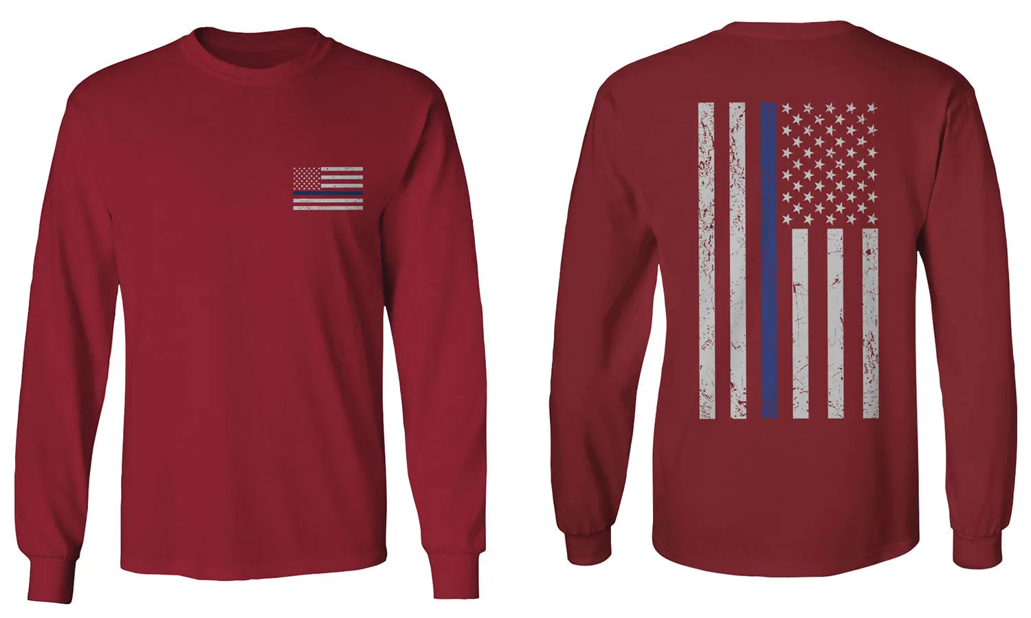 American Flag Thin Blue Line USA Police Support Lives Matter mens Long sleeve t shirt
