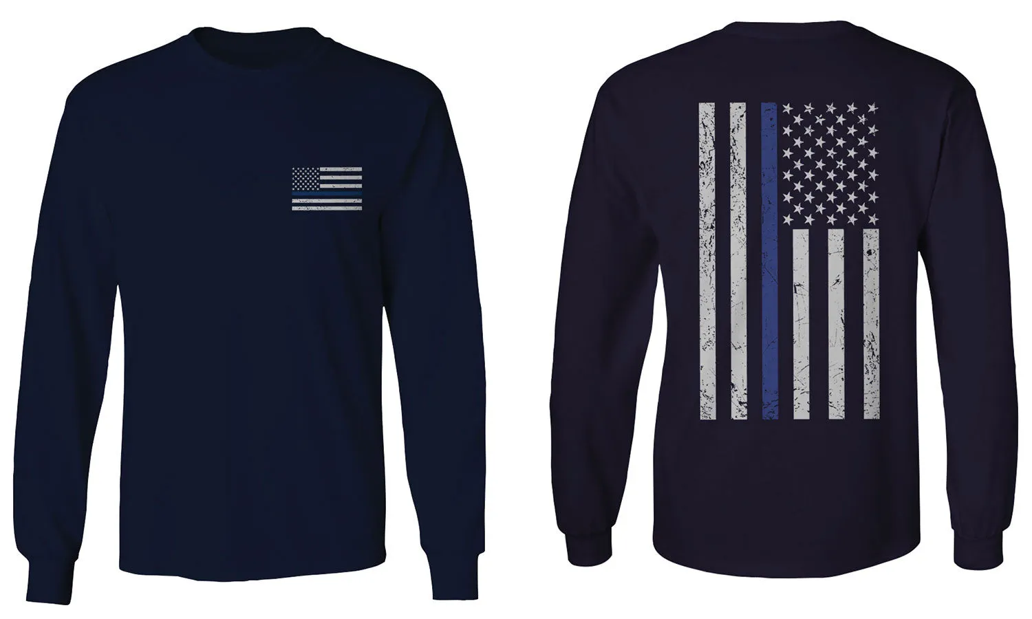 American Flag Thin Blue Line USA Police Support Lives Matter mens Long sleeve t shirt