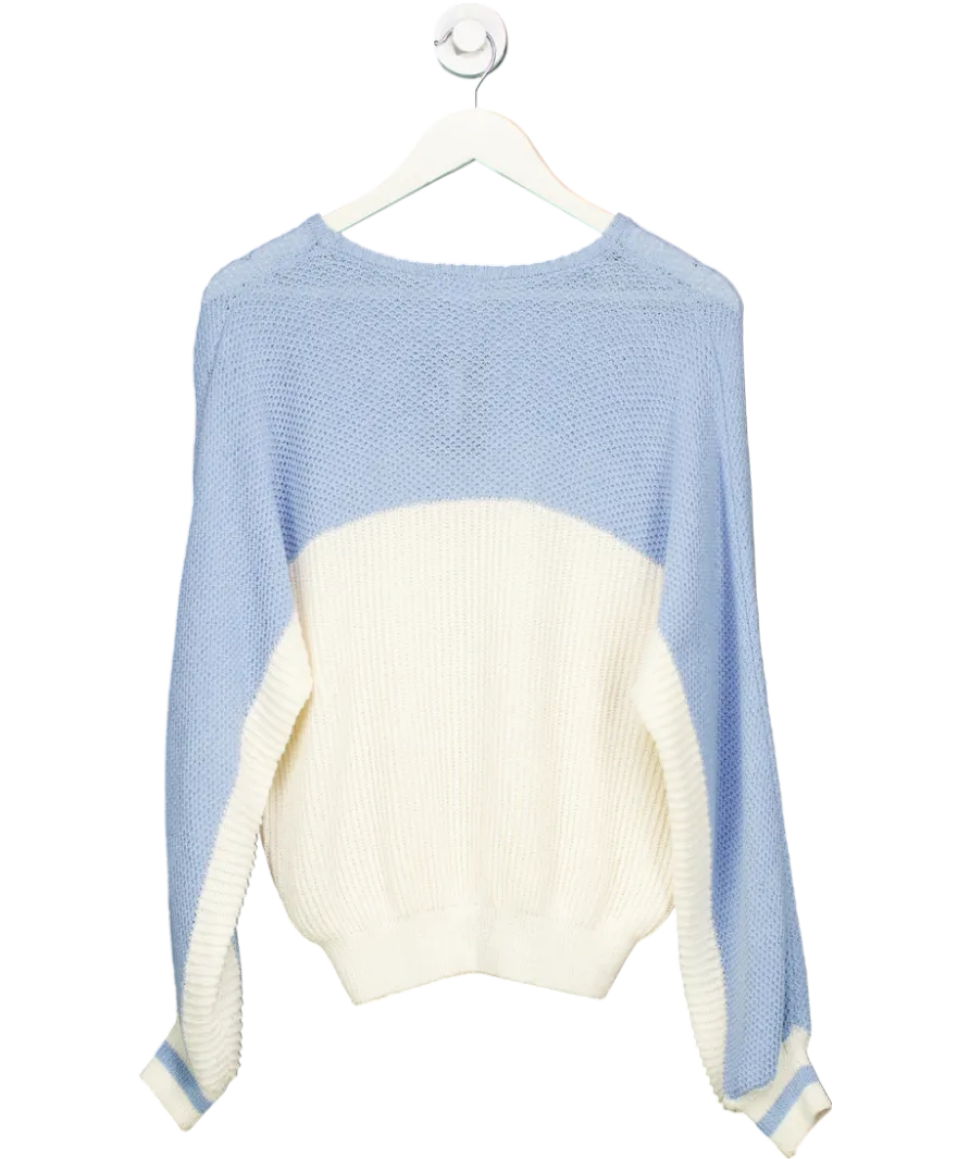 American Vintage Cream Cotton Blend Colour Block Jumper UK XS/S