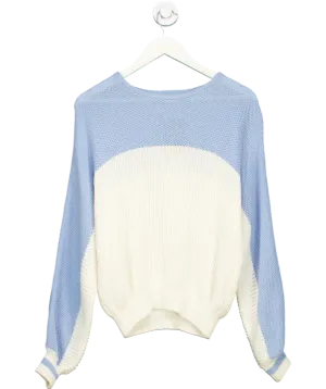 American Vintage Cream Cotton Blend Colour Block Jumper UK XS/S