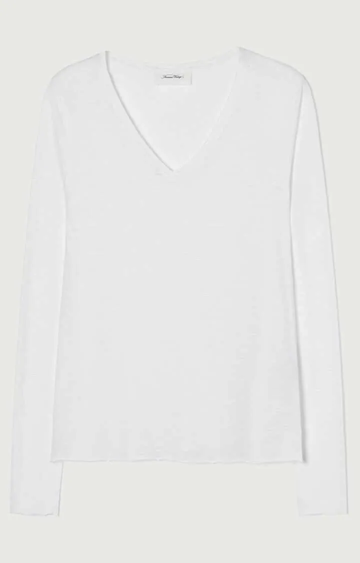 American Vintage Jacksonville T Shirt Long Sleeve White