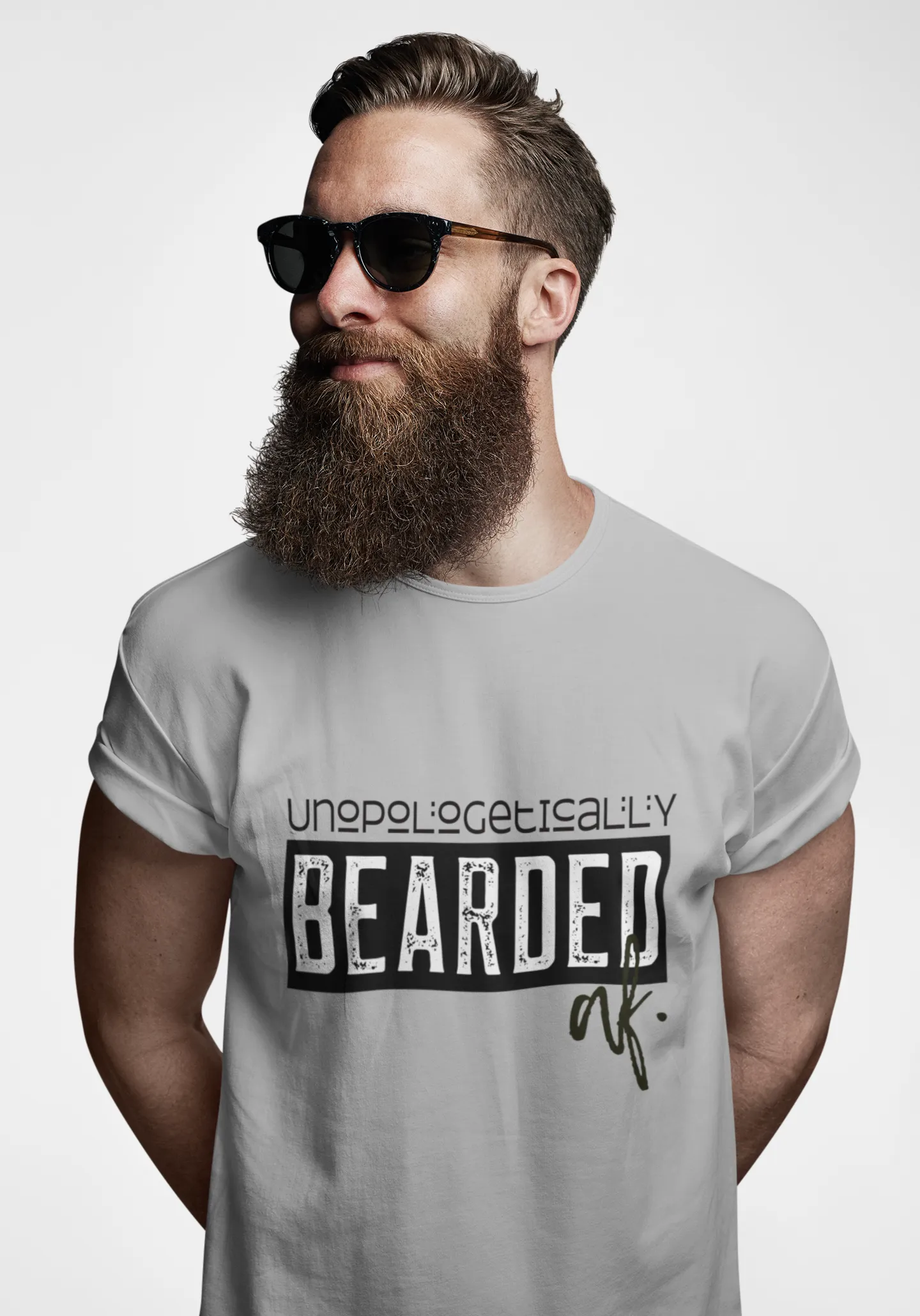 Angie Watts Bearded AF. Men's Gray Short Sleeve Tee