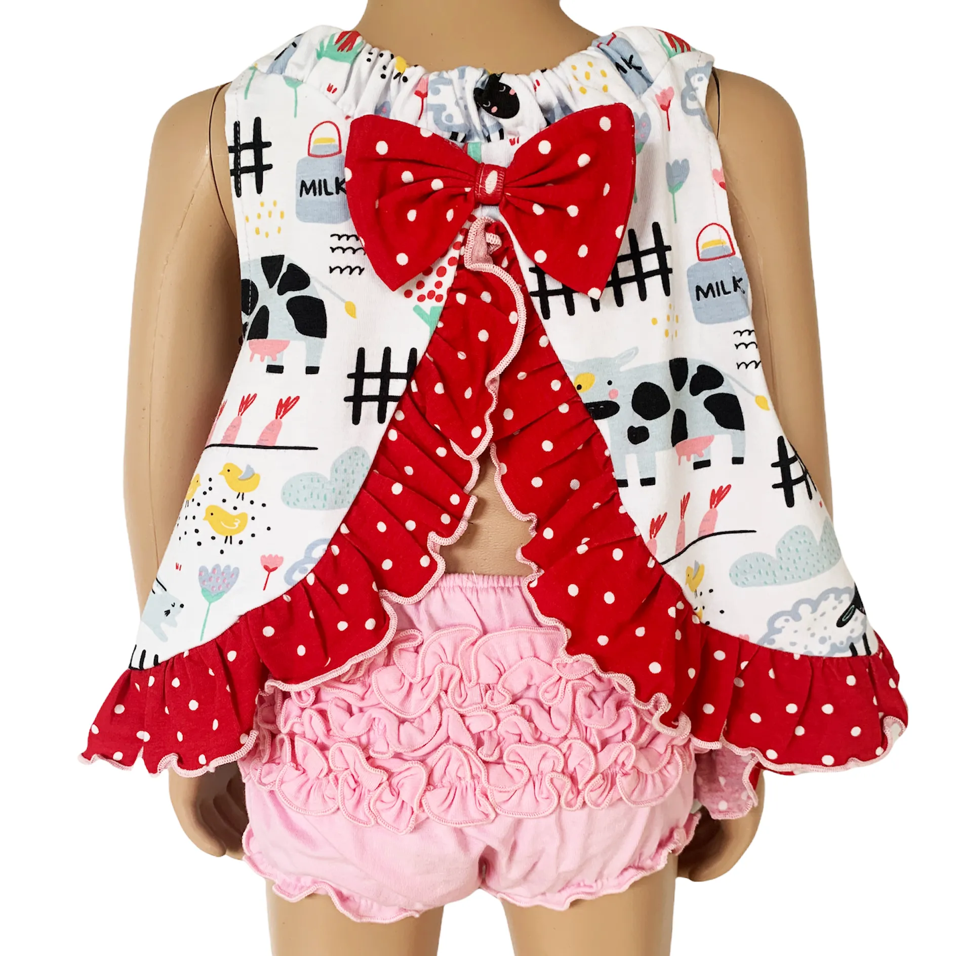 AnnLoren Baby & Toddler Girls Fun Farm Animal Spring Swing Tank Top