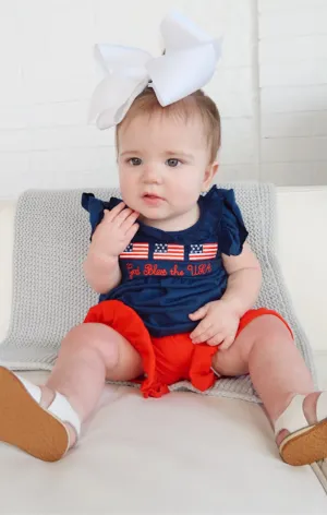 Applique Patriotic Shorts Set