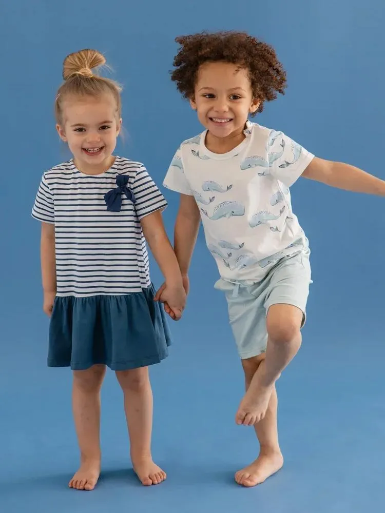 Artie - Whale Patterned Baby and Little Kids T Shirt