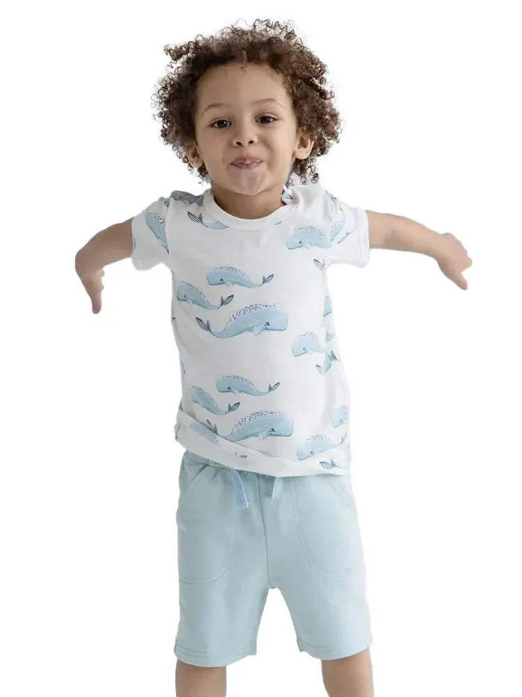 Artie - Whale Patterned Baby and Little Kids T Shirt