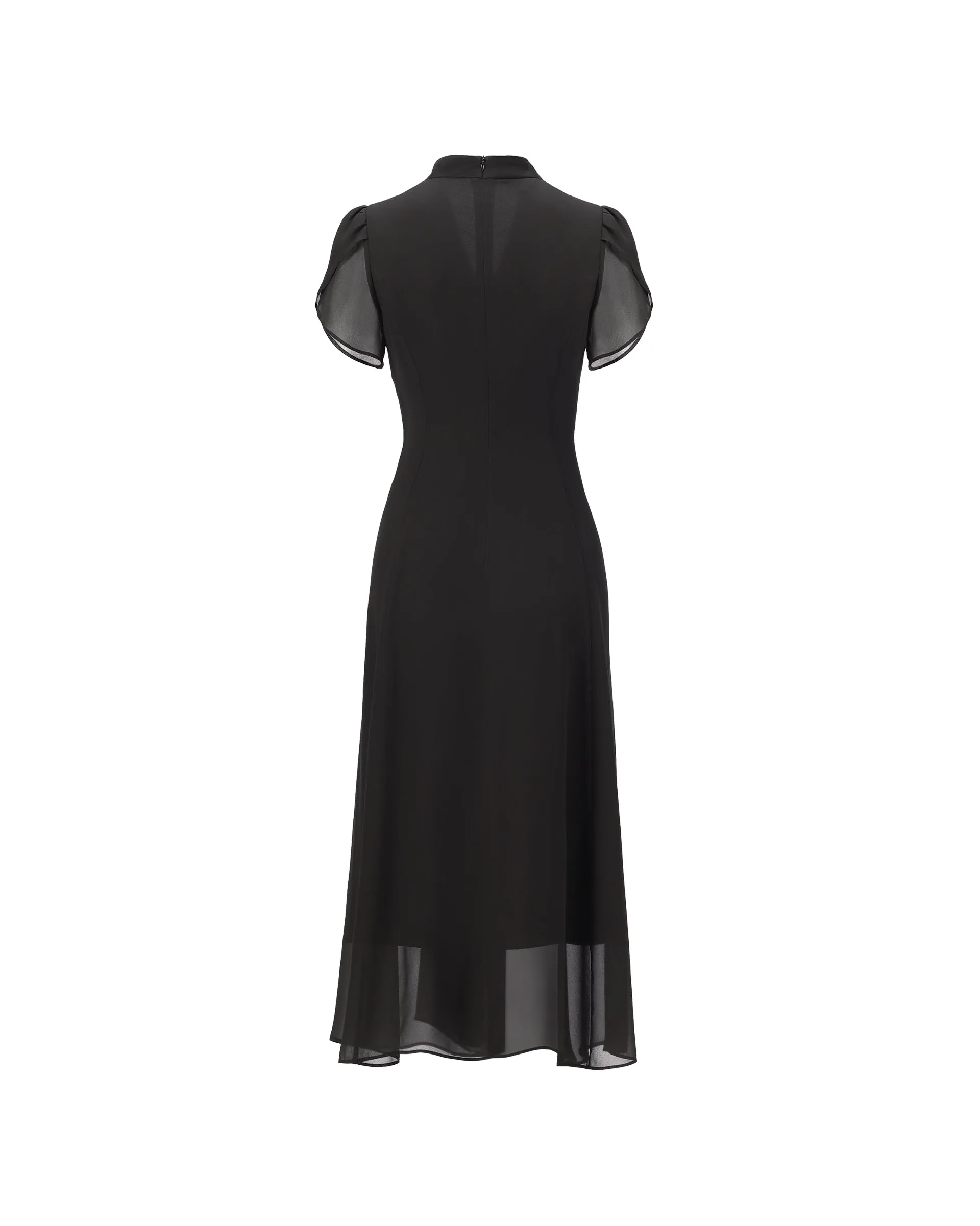 Artisan-Crafted Crystal-Embellished Cinch-Waist Dress