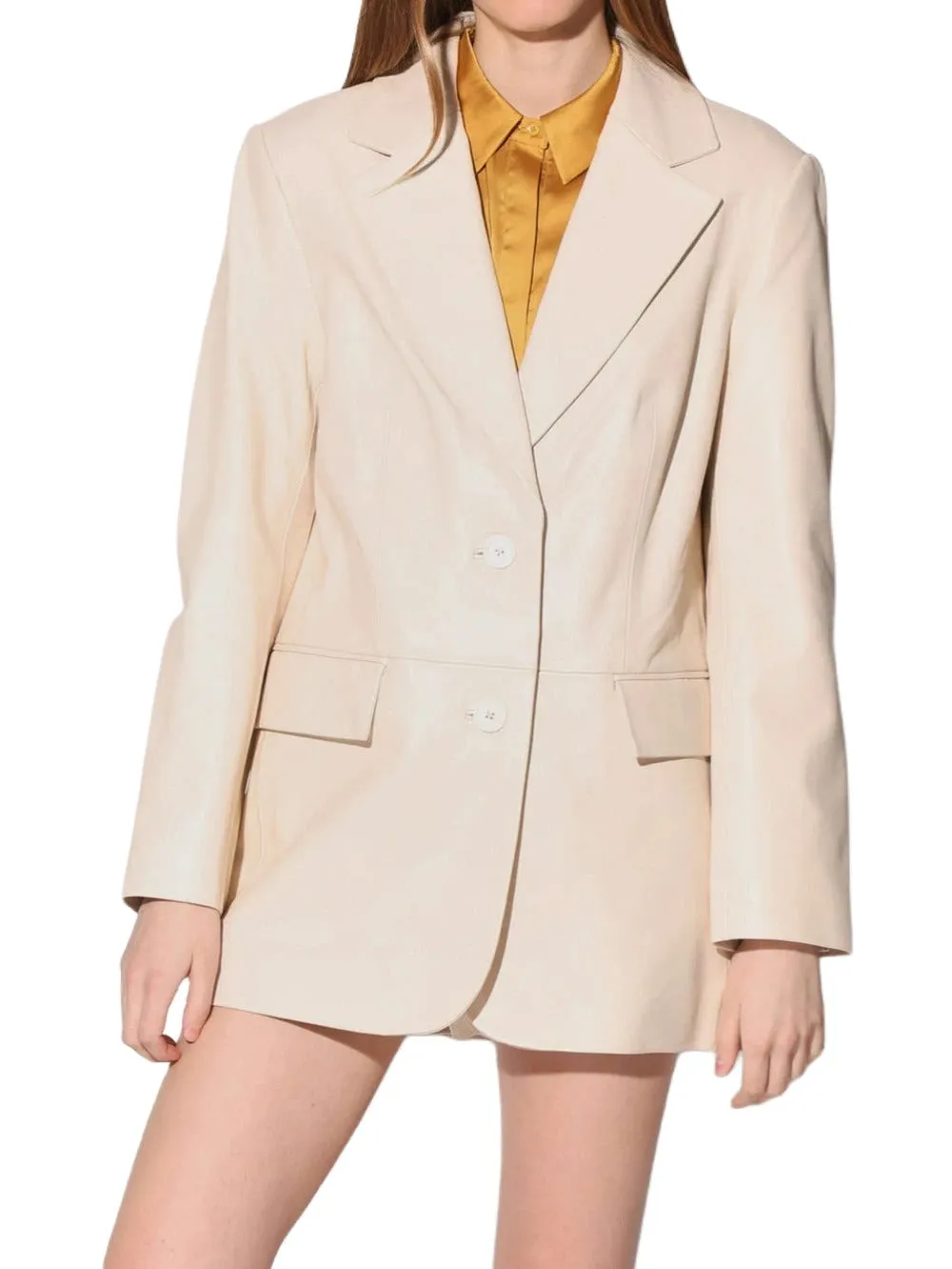 Aura Luxe Leather Blazer for Women