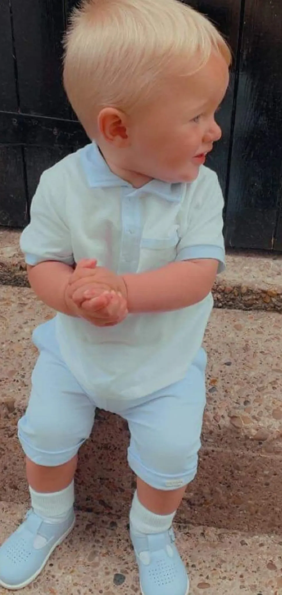 Baby Boys Blue & White Stripe Shorts