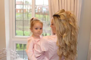 BABY PINK & WHITE stripe satin pyjamas - CHILD
